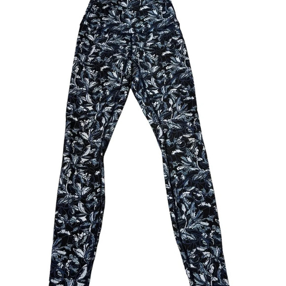 Lululemon Wunder Under High Rise Leggings Multicolored Blue Floral Size 4 - Picture 4 of 4